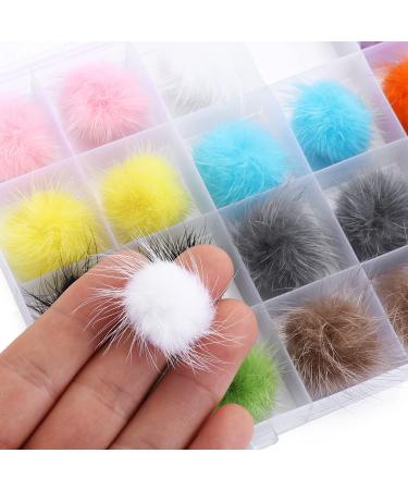 12 Colors Mixed Detachable Nail Art Decortaions 3D Charms Nail Poms Decorate Nail Art DIY Fluffy Plush Ball for Nail Magnetic Nail Pom Poms - Buy Online on GoSupps.com