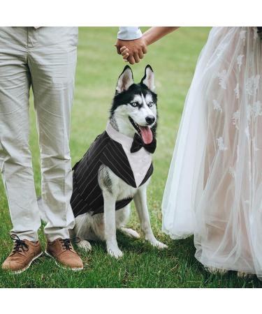 Kuoser Dog Smoking Suit & Bandana Set | Formal Pet Clothes for Dogs - Perfect for Weddings Halloween & Birthday Parties (S-XXL 51 cm Striped) - Buy Online on GoSupps.com