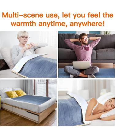 SXCDD Dark Blue Heating Blanket | 2 Temperature Levels | Fluffy Flannel Bed & Ceiling Heating | 185x85cm Safety Blanket for International Shipping - Buy Online on GoSupps.com