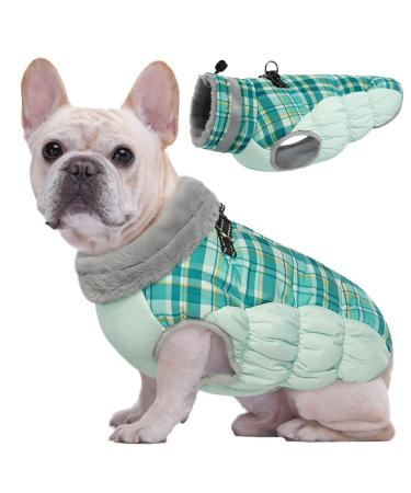 Kuoser warm dog jacket reflective dog coat windproof dog coat for small dogs fashion dog coat large dogs dogs winter coat dog coat with dishes green m dark green