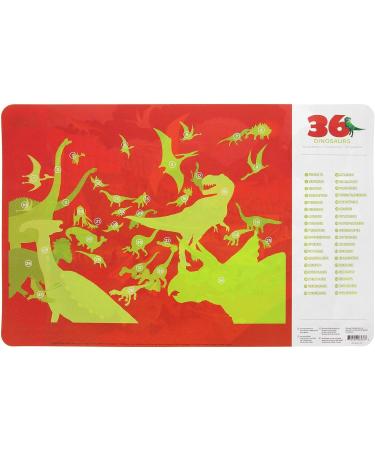 Crocodile Creek 36 Animals/Dinosaurs 2-Sided Placemat - Green | Eco-Friendly Kids Placemat - Buy Online on GoSupps.com