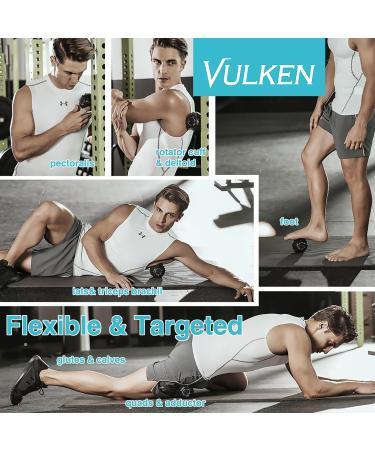 Vulken Acuspher Massage Ball - High Intensity 4-Speed Muscle Relief & Plantar Fasciitis Treatment | Myofascial Relaxation & Foot Massage Roller (Black) - Buy Online on GoSupps.com