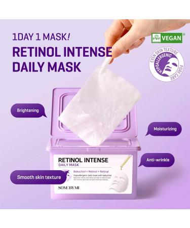 SOME BY MI Retinol Intense Daily Mask - 30 Sheets | Vegan Korean Face Mask for Glass Skin Elasticity & Anti-Aging - Buy Online on GoSupps.com