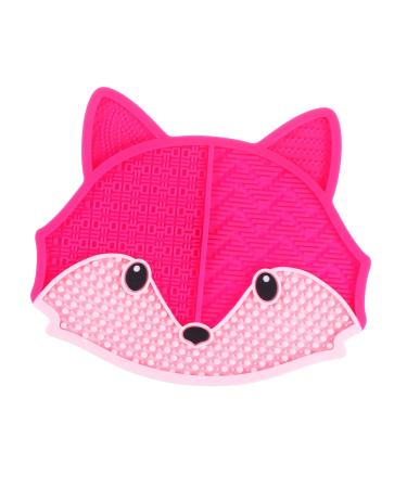 Housoutil Fox Scrub Makeup Silicone Makeup Brush Cleaner Brush Cleaning Makeup Brush Washing Tool Makeup Brush Drying Rack Makeup Brush Color Remover With Suction Cup Silica Gel Sucker 17x15cm Rosy