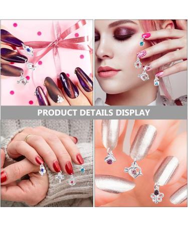 Beaupretty 2 Boxes Nail Pendant Pierced Fingernail Jewels Dangle Nail Art Charms Nail Piercing Charms Japanese Rivet Nail Decorations for Nail Art Nail Art Decor Metal Alloy 3d Manicure Assorted Color 6.8x0.5cm - Buy Online on GoSupps.com
