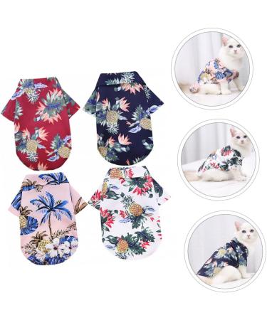 Buy Nusitou 4-Piece Pineapple Summer Pet Shirt Set for Dogs | Stylish Hawaiian Costumes for Golden Retrievers & Small Breeds - XS - Buy Online on GoSupps.com