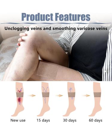 Jawfait 36PCS Varicose Veins Patch - Natural Relief Treatment for Legs Spider Varicose Vein Strengthen Capillary Health and Improve Blood Circulation - Buy Online on GoSupps.com