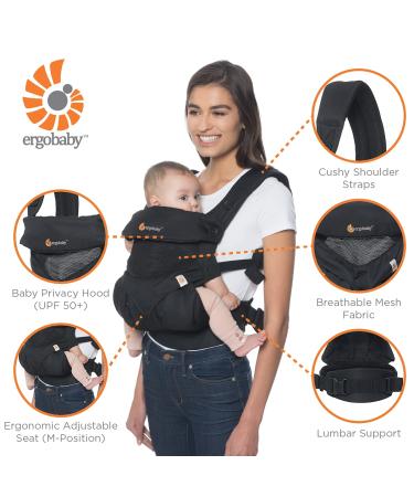 Ergobaby 360 All-Position Baby Carrier with Lumbar Support, 12-45 lbs, Carbon Grey Cool Air Mesh - Buy Online on GoSupps.com