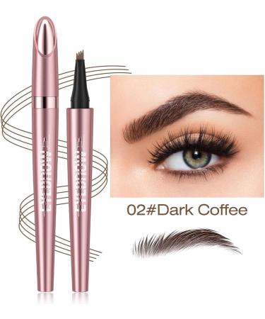 2024 New Magic Eyebrow Pencil 3D Waterproof Microblading Eyebrow Pencil Contouring Pen 4-Tipped Precise Brow Pen Long-Lasting Natural Fine Stroke Eyebrow Pencil (A Dark Coffee) - Buy Online on GoSupps.com