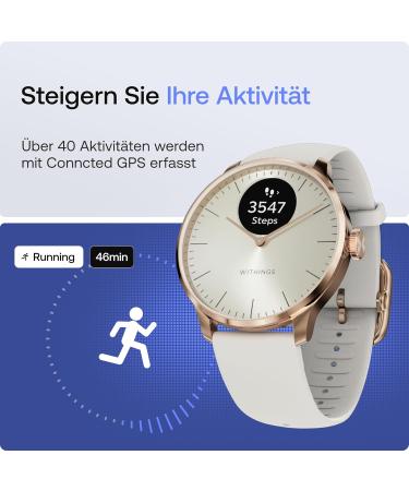 Withings Scanwatch Light - Hybrid Smartwatch with Heart Monitoring Activity & Sleep Tracking 30 Days Battery GPS - Ros gold White - Buy Internationally - Buy Online on GoSupps.com