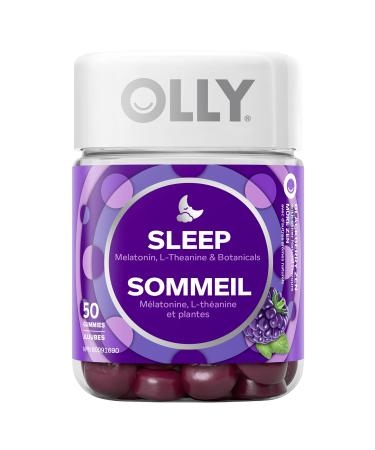 OLLY Sleep Gummy Supplement helps promote a healthy sleep cycle Blackberry Zen with melatonin L-Theanine & botanicals 25 day supply 50 gummies