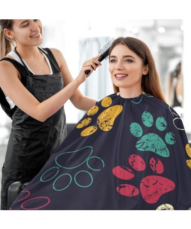 Waterproof Barber Cape - Blue Cat's Paw & Cheetah Haircut Bib for Men & Women | Unisex Hair Cutting Cape - Buy Online on GoSupps.com