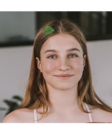 Knitted Hair Clips - Crochet Cartoon Christmas Decorative Barrettes - Cute Hair Pin for Travel Stage Show Daily Life Dating Hersil Tree - Buy Online on GoSupps.com