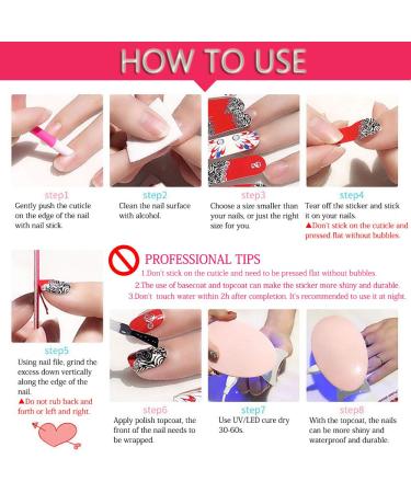 DANNEASY 20 Toe Nail Stickers Full Nail Wraps - Self Adhesive Toenail Polish Strips with File and Cuticle Stick Kit - Buy Online on GoSupps.com