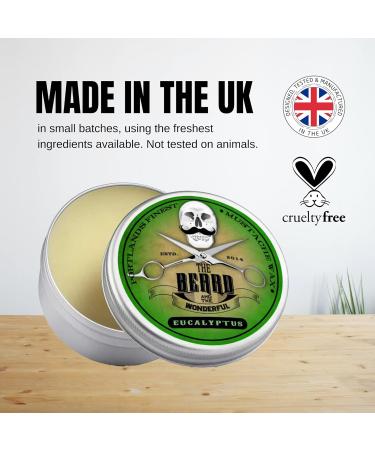 Moustache & Beard Wax 15ml - Promotes Growth, Strong Hold, All Natural Ingredients - Eucalyptus Scent - Moisture Resistant - Pack of 1 - Buy Online on GoSupps.com
