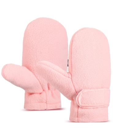 Baby Winter Mittens Soft Lined Warm Mittens Thick Snow Ski Gloves for Kids Toddler Girls and Teen Boys Pink