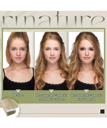 Runature Invisible Tape Extensions - Real 45 cm Blond Hair | 20 Pieces 50g #60 Smooth Human Hair Tapes - Buy Online on GoSupps.com