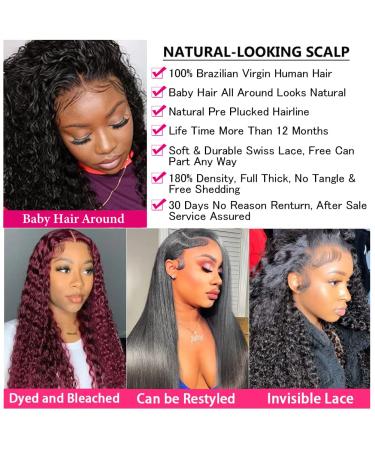 Samrabeauty Deep Wave 26 Inch Human Hair Lace Front Wig for Black Women | Pre Plucked 180% Density with Baby Hair | Natural Color - Buy Online on GoSupps.com