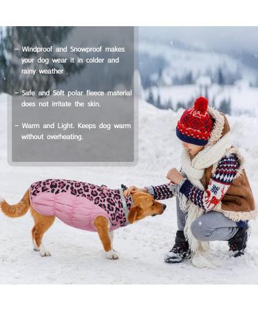 Kuoser Warm Dog Jacket | Reflective Windproof Coat for Small & Large Dogs | Fashionable Winter Dog Coat in Pink - Buy Online on GoSupps.com
