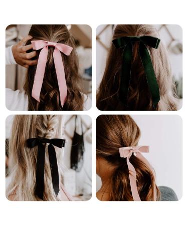10Pcs Velvet Bow Hair Tie Scrunchies for Women & Girls | Hair Bands Ponytail Holder Accessories - Buy Online on GoSupps.com