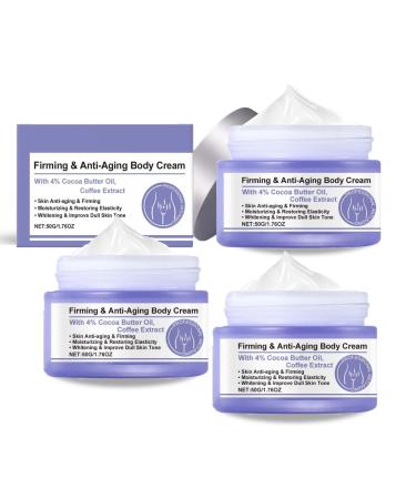 Anti-aging firming cream, moisturizing body cream, anti-wrinkle with 4% cocoa butter oil, coffee extract, anti-aging and firming for the skin, moisturizing and restoring elasticity (3)