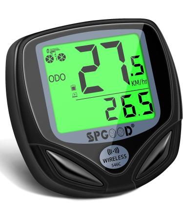 SPGOOD Wireless Bicycle Computer - 19 Functions IP54 Waterproof Backlit Speedometer Automatic Start/Stop Black - Buy Online on GoSupps.com