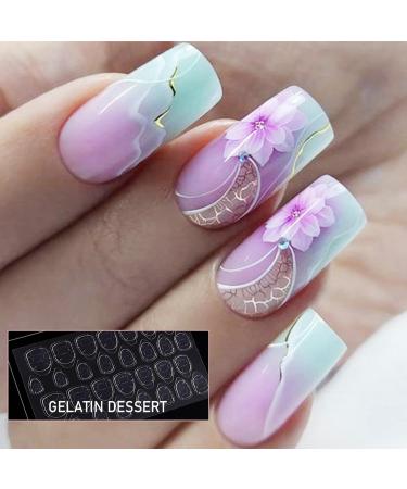 Acrylic Press On Nails False Nails Square Fake Nails with Glue Reusable Cute Press On Nails Gradient Flower Fake Nails with Designs Full Cover Medium Coffin - Buy Online on GoSupps.com