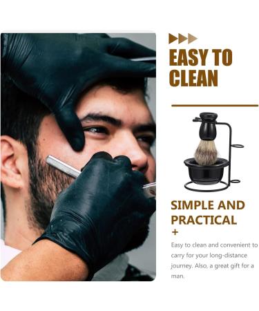 Frcolor Beard Care Set - Razor Brush Kit & Organizer for Men | Shaving Bowl & Shell Holder | ABS Black | International Shipping - Buy Online on GoSupps.com