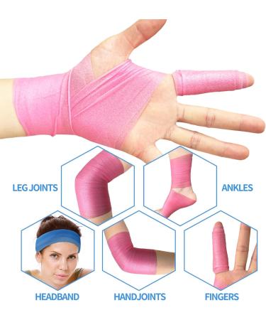 Pink Pre Wrap Tape for Athletes - 3 Rolls of Foam Underwrap Sports Wrap (66 Yards) - Ideal for Hair and Sports Use - Buy Online on GoSupps.com