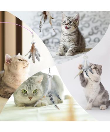 MWOOT 6pcs Cat Feather Toys with Bells Feather Toys Spinning Attachment for Indoor Cats and Kitten Catcher Replacement Feather Refills with Bells Feather Cat Toys for Playing Catcher and Exercising - Buy Online on GoSupps.com