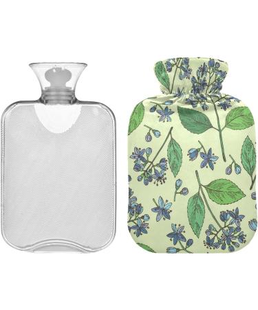 NAANLE RETRO Transparent Hot Water Bottle | 2L Hand/Foot Warmer for Pain Relief & Cold Therapy - Leaves & Flowers Design - Buy Online on GoSupps.com