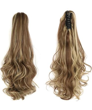 Ponytail Extension Claw Clip In Wavy Ponytail Extensions Synthetic Fiber Ponytail Hair Piece 22 Inch Long Wavy Curly Claw Clip Ponytail Extensions for Women Girls Ponytail Hairpiece for Women (Color 22inches SH88-8 - Buy Online on GoSupps.com