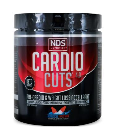 NDS Nutrition Cardio Cuts 4.0 Pre Workout Supplement - Advanced Weight Loss and Pre Cardio Formula with L-Carnitine, CLA, MCTs, L-Glutamine, and Safflower Oil - Bombsicle (40 Servings)