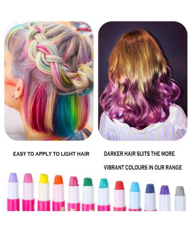 Hair Chalk 12 Colorful Pens - Easy Wash Out Metallic Glitter for All Hair Colors | Perfect Birthday & Party Gifts for Girls | DIY Cosplay & Christmas Fun - Buy Online on GoSupps.com