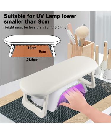 CGBE Nail Arm Rest Soft PU Leather Arm Rest For Nails Hand Rest For Nails With Foldable Hand Holder Non-slip Mat Nail Hand Rest Arm Rest Manicure Hand Rest For Nail Tech Home Salon Use (White) White-new - Buy Online on GoSupps.com