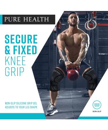Pure Health Knee Support Brace Compression Sleeve for Arthritis Joint Pain Ligament Injury Meniscus Tear ACL MCL Tendonitis Pain Relief (Pack 1 XL) XL 1 - Buy Online on GoSupps.com