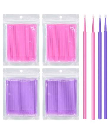 Chargenyang 400 Count Multipurpose Dental Swabs Disposable Micro Applicator Brush Mascara Brush for Dental Care or Make up 1.5/2.0 mm