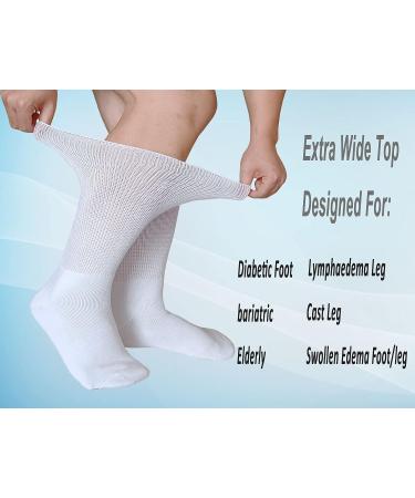 COIYUFUX 2 Pairs Extra Wide Bariatric Diabetic Socks for Swollen Feet - Non-Binding Medical Socks for Men and Women - Buy Online on GoSupps.com