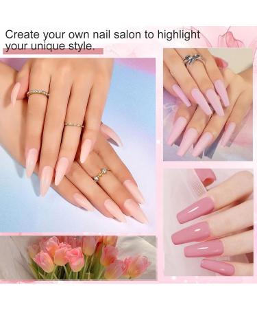 Dip Powder Nail Kit Starter Set - Honey Joy 4 Colors Light Pink Nude Skin Tone Dipping Powder Liquid with Base Top Coat Activator for Salon-Quality Manicures - No LED Lamp Needed - Buy Online on GoSupps.com