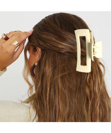 Nahalesy 5 Extra Large Claw Clips for Thick Hair - Strong Grip Matte Big Hair Clips - 4PCS XL Claw Clips for Thick Long Hair - Neutral Jumbo Claw Clips - Buy Online on GoSupps.com
