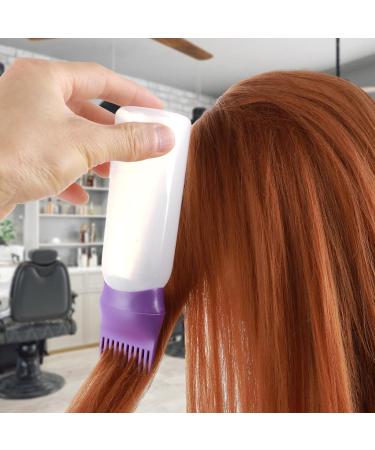 SIBBA 170ml Root Comb Applicator Bottle - Professional Hair Oil Applicator with Scale & Brushes - Dark Violet - Buy Online on GoSupps.com