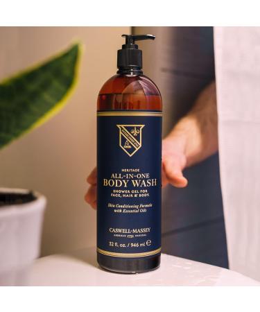 Caswell-Massey Heritage Collection 32oz All-in-One Shower Gel for Face, Hair & Body - Buy Online on GoSupps.com