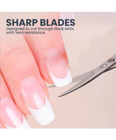FABINOC Nail Scissors | Curved Cuticle Scissors for Dead Skin | German Quality Stainless Steel Multi-Purpose Sharp Manicure Scissors for Men & Women Cuticle Nail Scissors- Curved - Buy Online on GoSupps.com