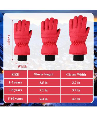 Kids Winter Ski Gloves - 4 Pairs Waterproof Mittens for Toddlers, Full Finger Snow Gloves in Purple, Black, Red, Navy Blue - Ages 1-3 - Buy Online on GoSupps.com