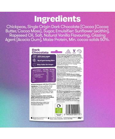  BRAVE BRAVE Roasted Chickpeas: Healthy Low-Calorie Snack - Dark Chocolate (12 packs of 30g) - Buy Online on GoSupps.com