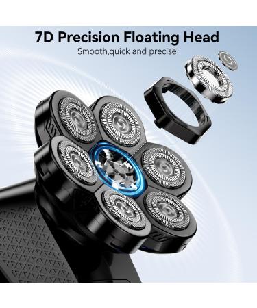 PEACEONE 7D Waterproof Rotary Head Shaver for Bald Men | 5-in-1 Grooming Kit | USB Rechargeable with LED Display | Ideal Wet/Dry Hair Trimmer - Buy Online on GoSupps.com