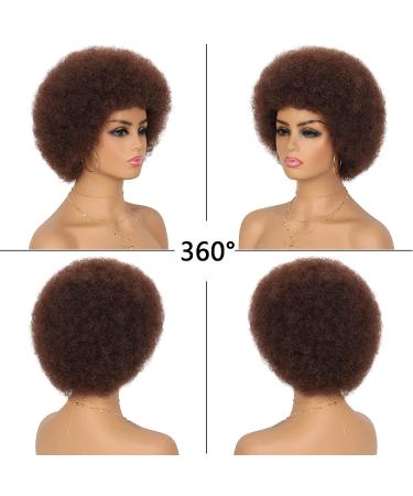 Dark Brown Afro Puff Wig for Black Women - Soft & Bouncy 70s Style | Perfect for Daily Wear, Parties & Cosplay - G&T Wig (33#) - Buy Online on GoSupps.com