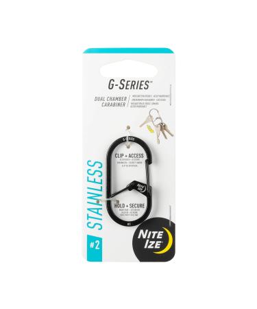 Nite Ize GS2-01-R6 G-Series Dual Chamber Carabiner, Size #2 1-Pack, Black Size #2 1-Pack Black - Buy Online on GoSupps.com
