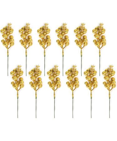 12 Pcs Glitter Berry Picks - Artificial Stems for Christmas Tree & Spring Decor | HNSDSVCD - Buy Online on GoSupps.com