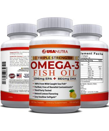 Omega 3 Fish Oil Supplement 3600mg with EPA and DHA for Women and Men Supports Joint Brain and Heart Health 120 Softgels 40 Day Supply - Buy Online on GoSupps.com